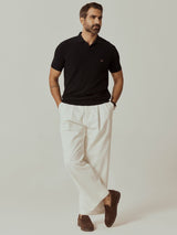 Men's Black Casual Regular Fit Printed Half Sleeves Polo Tshirt