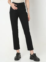 Women's Black High Rise Jade Straight Fit Jeans