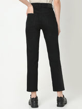 Women's Black High Rise Jade Straight Fit Jeans