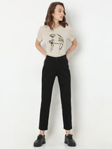 Women's Black High Rise Jade Straight Fit Jeans