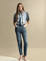 Women's Blue High Rise Jade Straight Fit Jeans