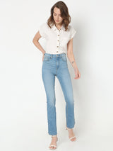Women's Blue High Rise Petra Bootcut Jeans
