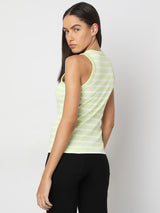 Women's Green Striped Tank Top