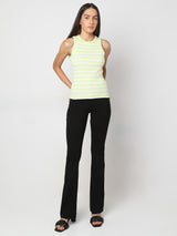 Women's Green Striped Tank Top