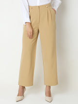 Women's Beige High Rise Pants