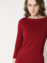 Women's Red Sheath Midi Dress