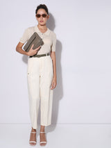 Women's White High Rise Pants