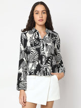 Women's Black Animal Print Shirt