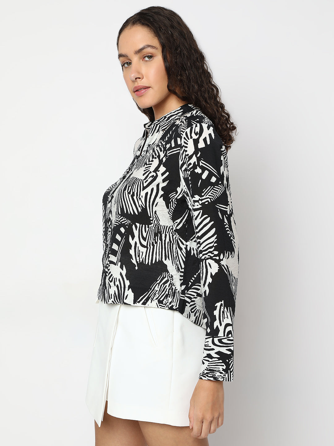 Women's Black Animal Print Shirt