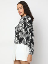 Women's Black Animal Print Shirt