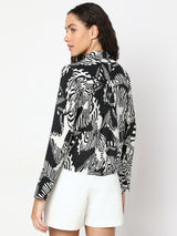 Women's Black Animal Print Shirt