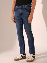 Men's Blue Casual Slim Fit Solid Jeans