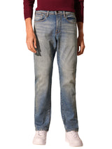 Men's Blue Casual Slim Fit Solid Mid Jeans