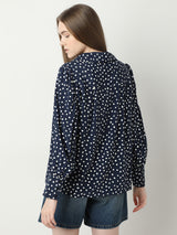 Women's Blue Polka Dot Shirt