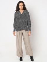 Women's Black Printed Shirt