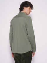 Men's Green Casual Slim Fit Solid Full Sleeves Shirt