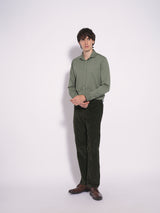 Men's Green Casual Slim Fit Solid Full Sleeves Shirt