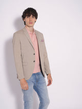 Men's Peach Casual Slim Fit Solid Half Sleeves Polo Tshirt