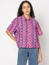 Women's Purple Floral Printed Shirt