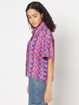 Women's Purple Floral Printed Shirt