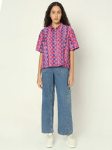 Women's Purple Floral Printed Shirt