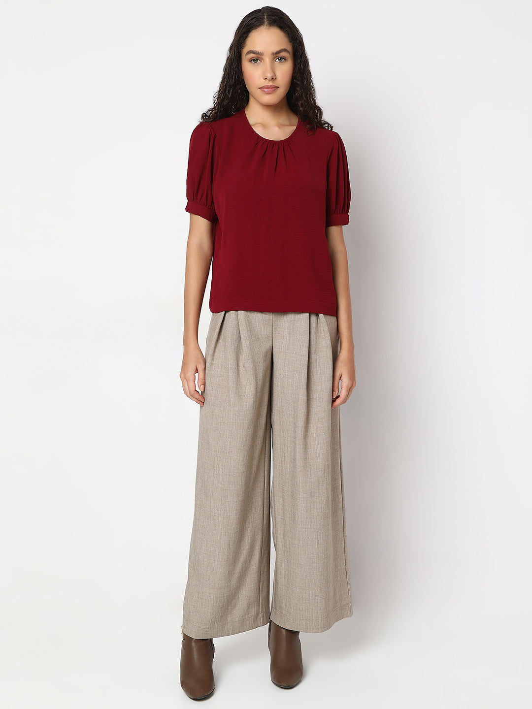 Women's Red Short Sleeve Top