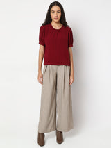 Women's Red Short Sleeve Top