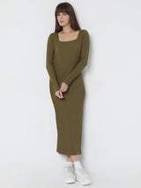 Women's Green Bodycon Midi Dress