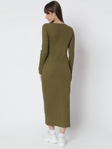 Women's Green Bodycon Midi Dress
