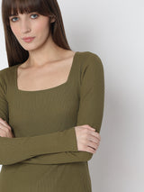 Women's Green Bodycon Midi Dress