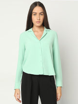 Women's Green Full Sleeves Shirt