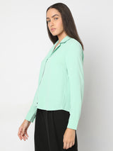 Women's Green Full Sleeves Shirt