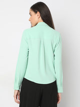 Women's Green Full Sleeves Shirt