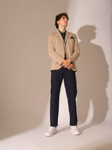 Men's Blue Casual Solid Mid Rise Cargo