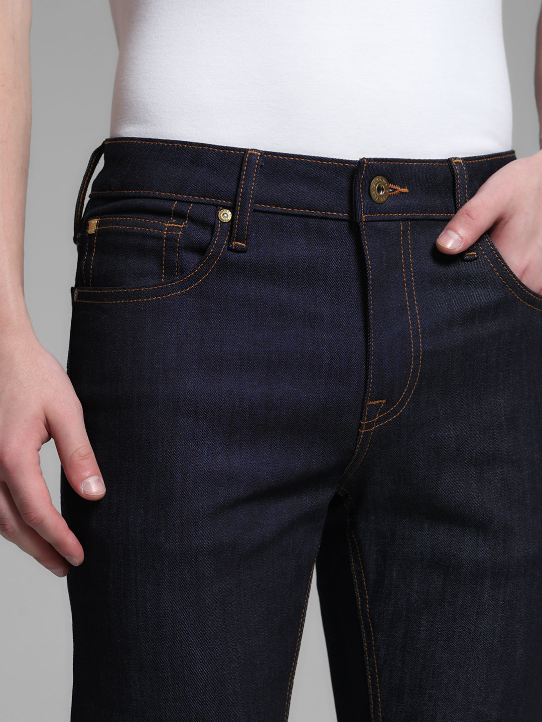 Men's Blue Casual Slim Fit Solid  Jeans