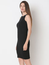 Women's Black Halter-Neck Bodycon Dress