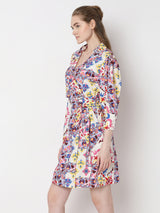 Women's Multicolor Floral Shirt Dress