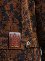 Men's Brown Casual Regular Fit Printed Full Sleeves Jacket