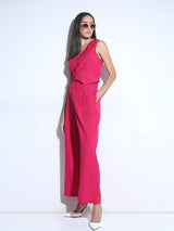 Women's Pink Solid Formal Pant