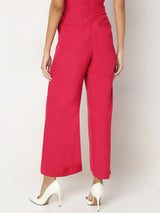 Women's Pink Solid Formal Pant