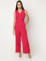 Women's Pink Solid Formal Pant