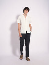 Men's White Casual  Half Sleeves Shirt