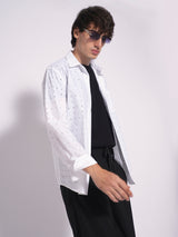 Men's White Casual  Full Sleeves Shirt