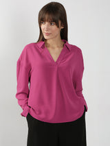 Women's Pink V Neck Top