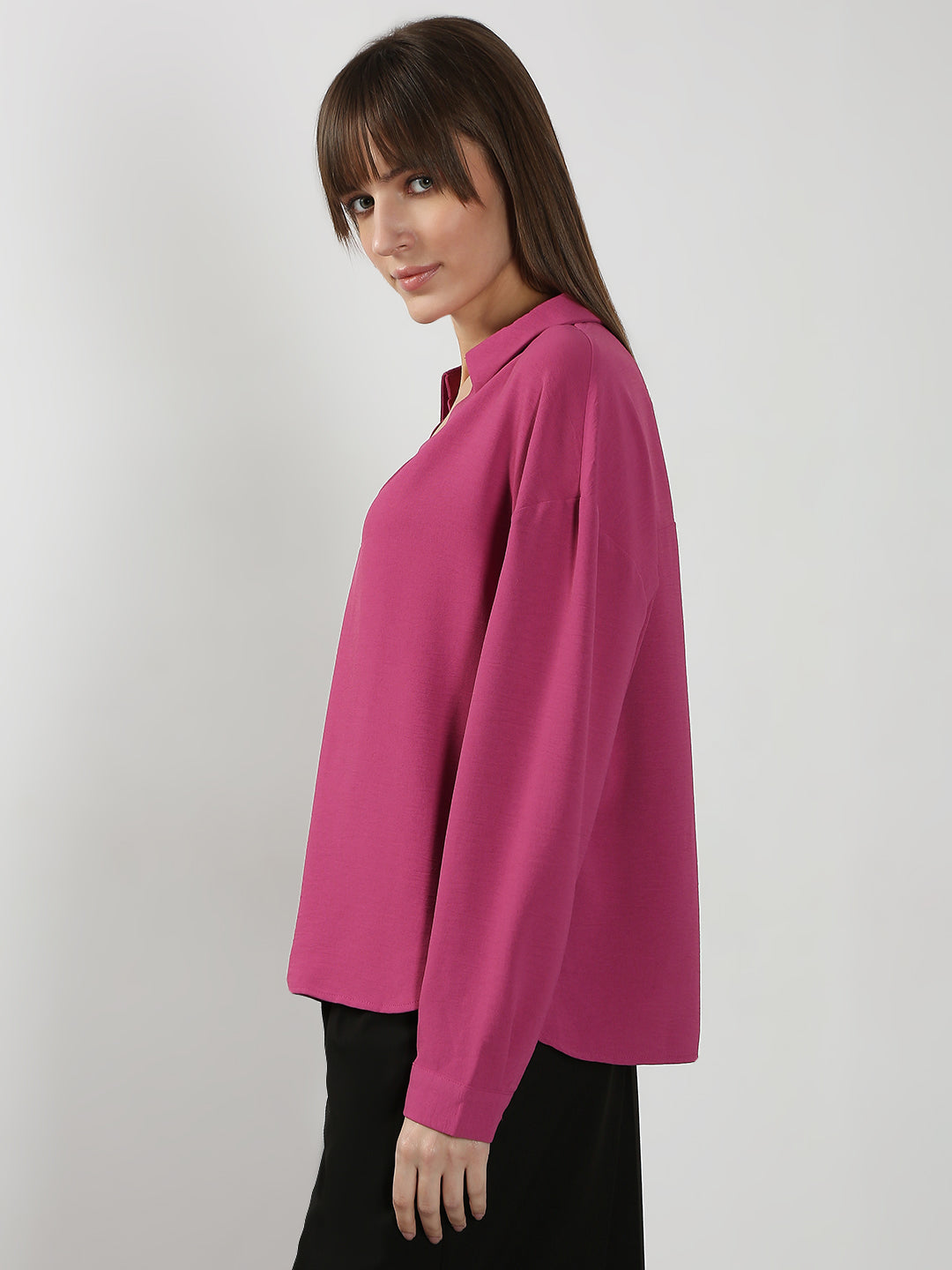 Women's Pink V Neck Top