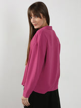 Women's Pink V Neck Top