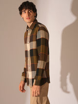 Men's Green Casual Checked Full Sleeves Shirt