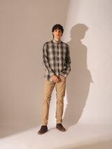 Men's Black Casual Checked Full Sleeves Shirt