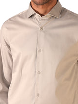 Men's Grey Formal Solid Full Sleeves Shirt