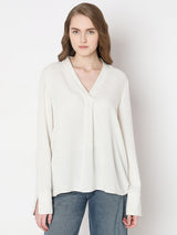 Women's White Full Sleeves Top